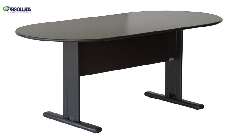 MESA DE REUNIÃO OVAL COM PÉS CALHAS