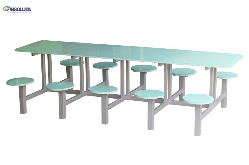 MESA DE REFEITORIO COM BANCOS ACOPLADOS