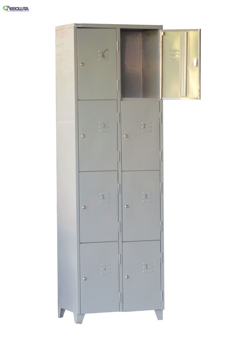 ROUPEIRO DE AÇO COM 8 PORTAS COM FECHADURAS