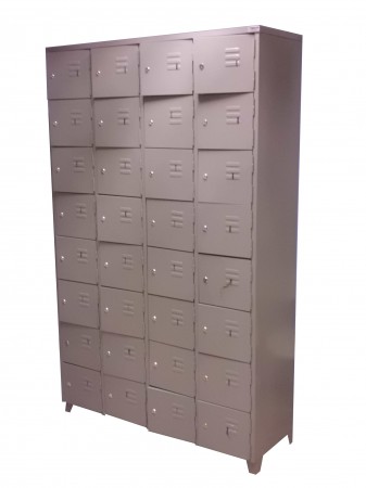 ROUPEIRO DE AÇO COM 32 PORTAS PARA CADEADO MED. 1,98 X 1,23 X 0,40 COR CINZA