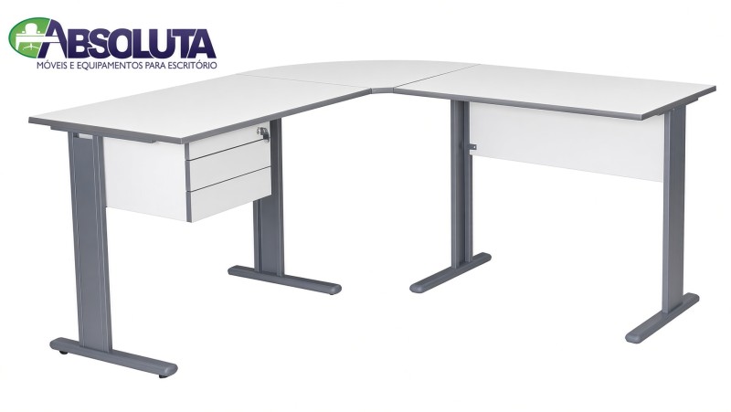 MESA EM L COM 2 GAVETAS CZ / GRAF