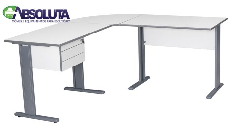 MESA EM L COM 2 GAVETAS CZ / GRAF