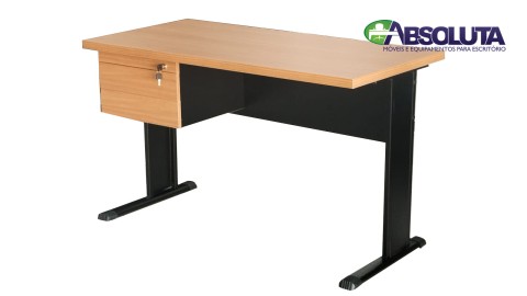 MESA SECRETARIA COM 2 GAVETAS COR PEROBA ROSA