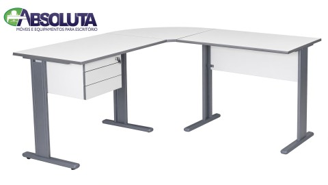 MESA EM L COM 2 GAVETAS CZ / GRAF