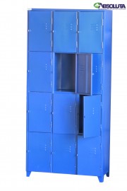 ROUPEIRO DE AÇO COM 12 PORTAS COR AZUL